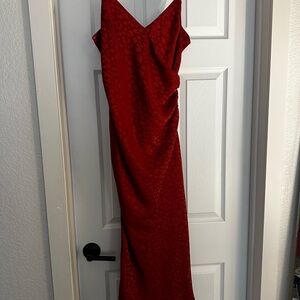 Sage Red Animal Print Midi Dress